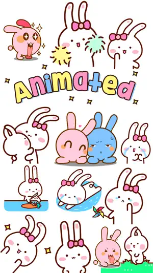 Animated Bunnies Stickers截图1