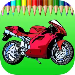 摩托车图画书为孩子 - 游戏绘画对于学习