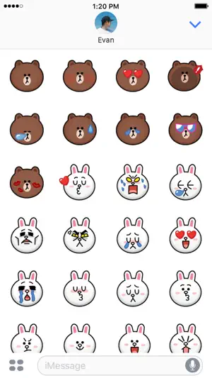 布朗熊和可妮兔 Emoji贴纸 - LINE FRIENDS截图4