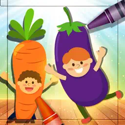 Vegetable Coloring & Vocab - 蔬菜 画画涂色 和 词汇