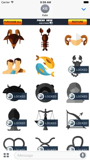 Astrological Zodiac Stickers for iMessage截图3