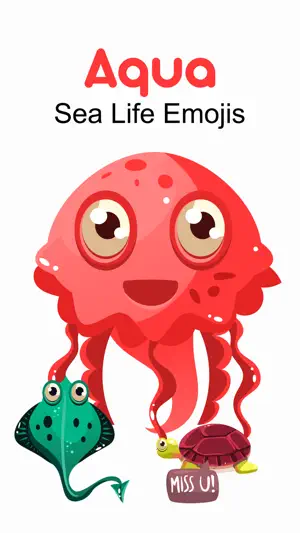 Aqua Sea Life EMojis截图1