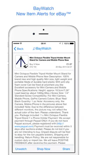 BayWatch - Alerts for eBay截图3