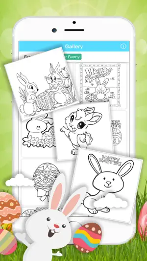 可爱 复活节 兔子 染色 书截图2
